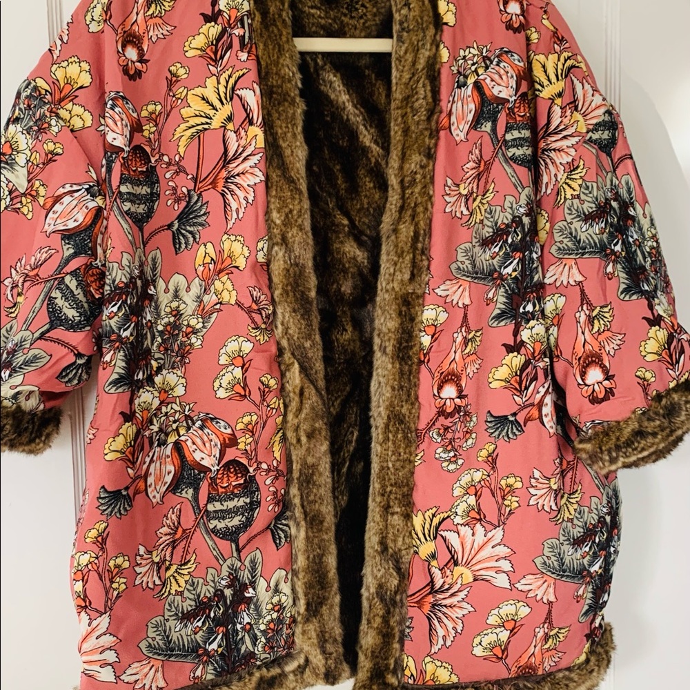 Reversible faux fur jacket from Zara